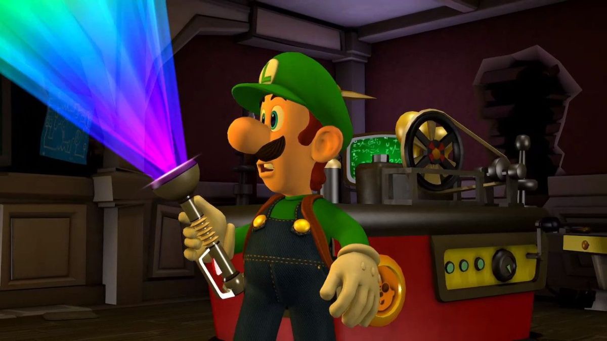 Luigi with the Dark-Light Device