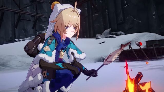 Lynx cooking a fish in Honkai: Star Rail