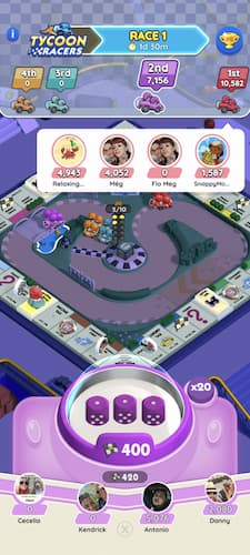 A suspicous looking team with possible bot accounts in Monopoly GO