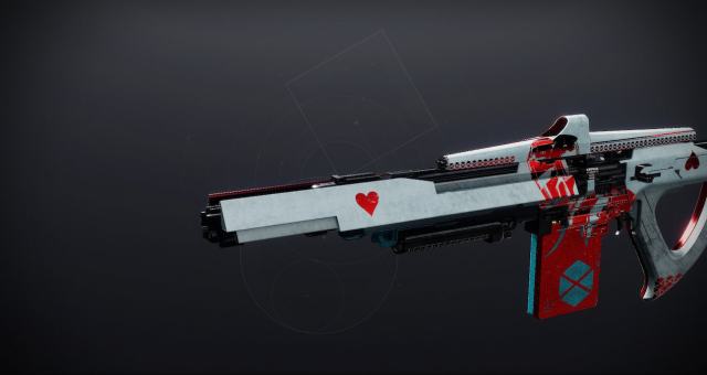 The No Hestiation support frame auto rifle, with a design similar to Pluperfect.