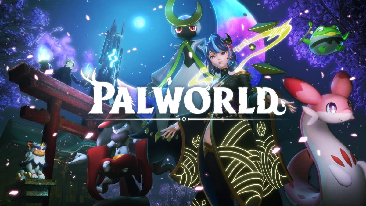 Promotional keyart for Palworld's Sakurajima Update.