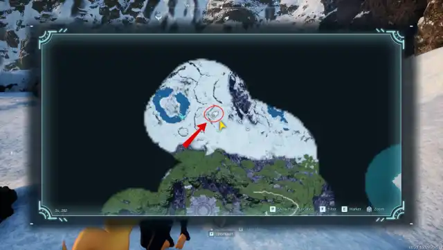 In-game map showcasing the location of a supply drop in Palworld.