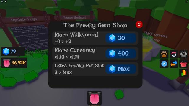 Freaky Simulator Gem shop
