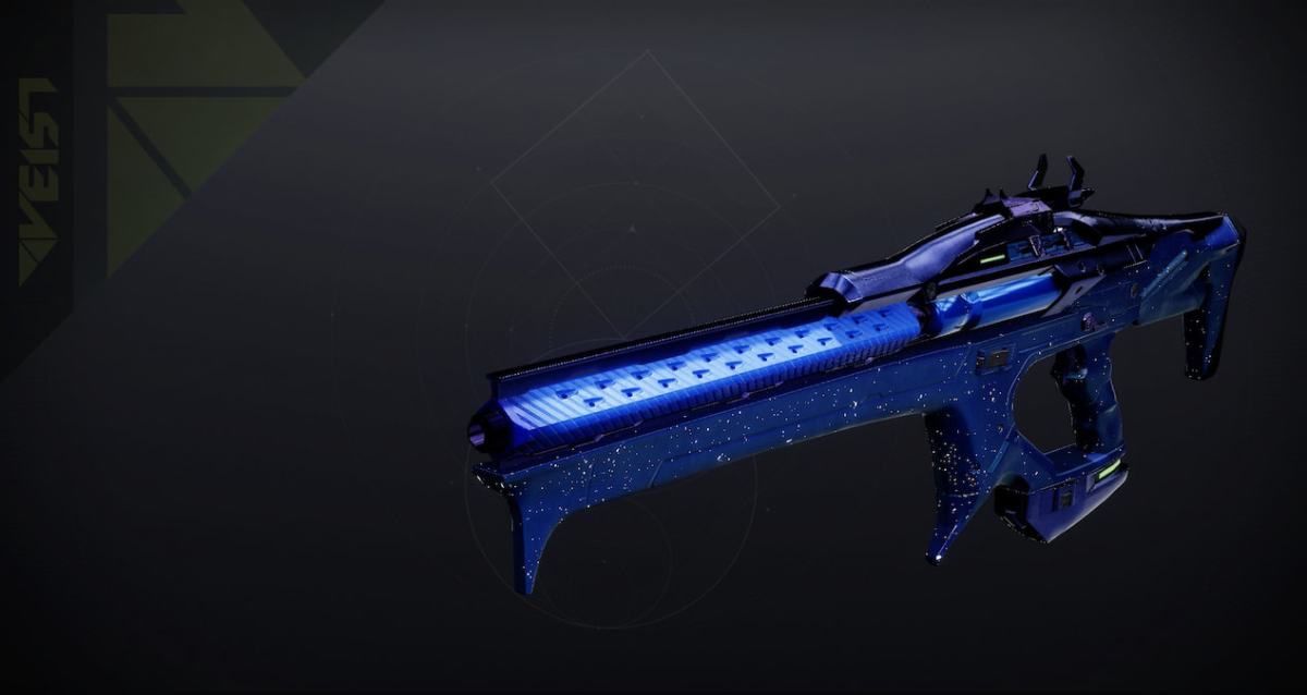 Scintillation weapon in Destiny 2, shining a bright blue color.