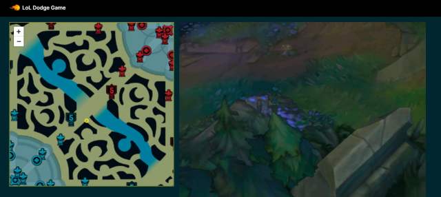 LoL Guesser game which allows players to choose locations in Summoner's Rift and earn points.