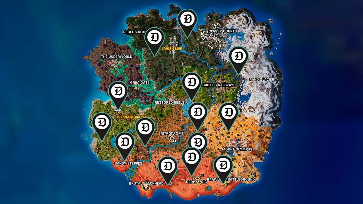 every service station location on the FN map