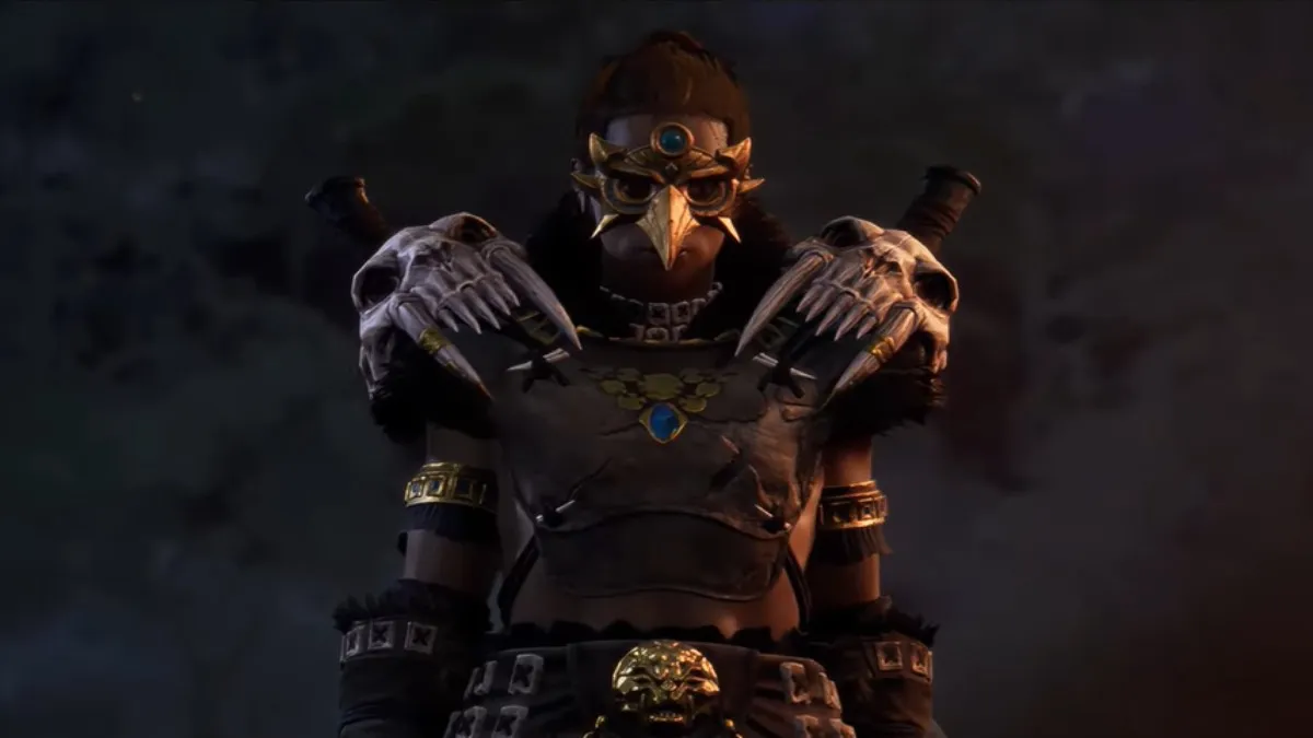Soulmask protagonist in inside destroyed tribe in Soulmask YouTube trailer