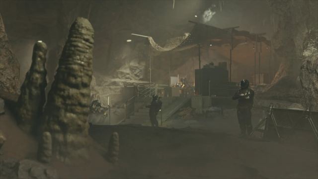 A screenshot inside a hidden base in Starfield's The Vulture mission.