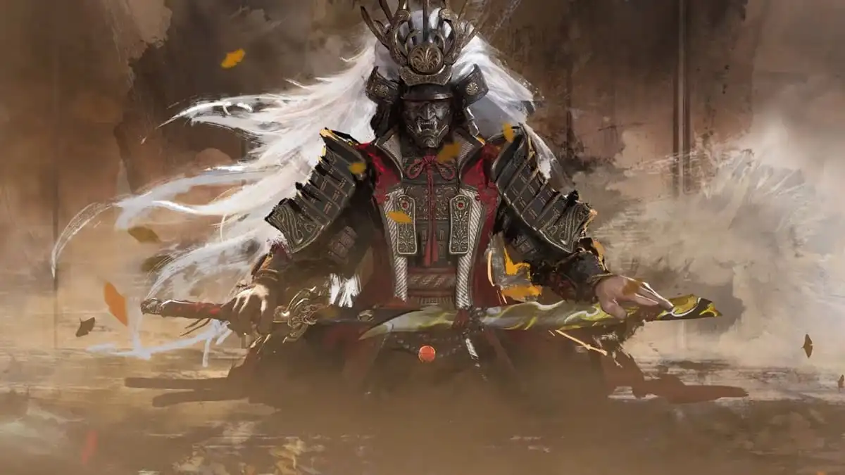 An image of Takeda with his weapon ready for battle in Naraka: Bladepoint.