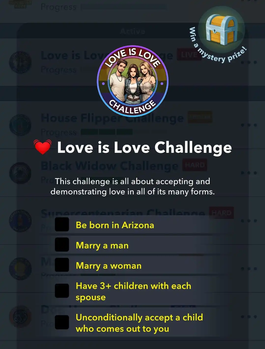 Как выполнить задание Love is Love в BitLife