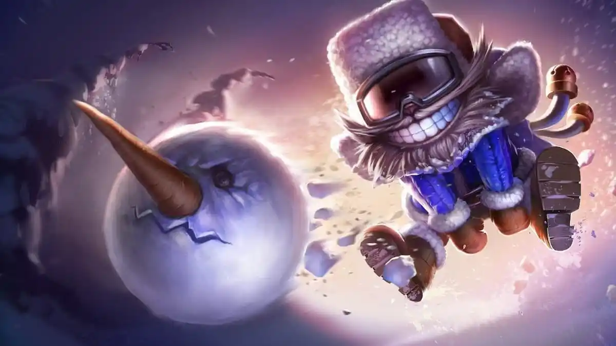 Ziggs throwing a snowball.