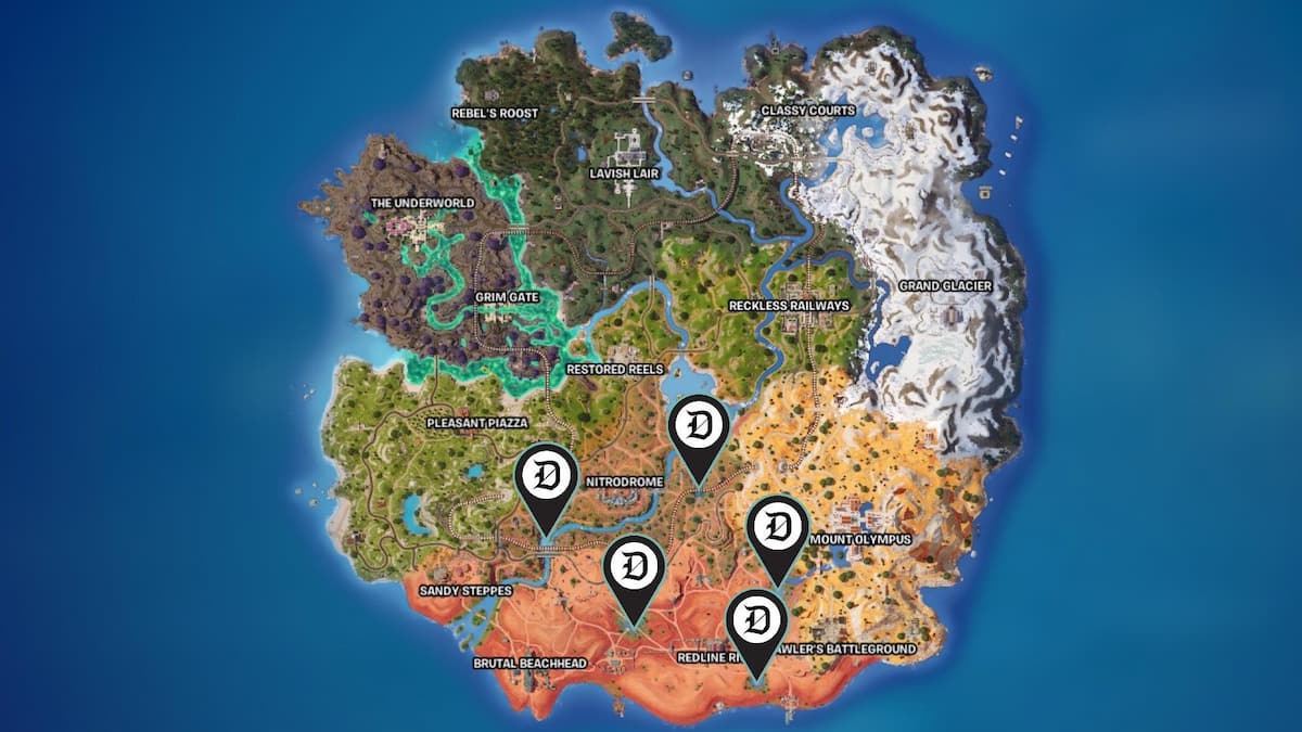 All Oasis Pool locations in Fortnite Chapter 5, season 3