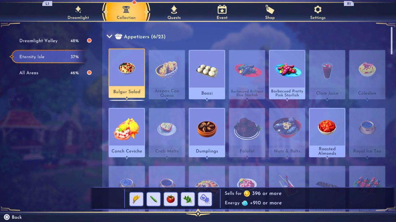 How to make Bulgur Salad in Disney Dreamlight Valley