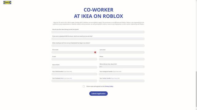 IKEA Roblox Application