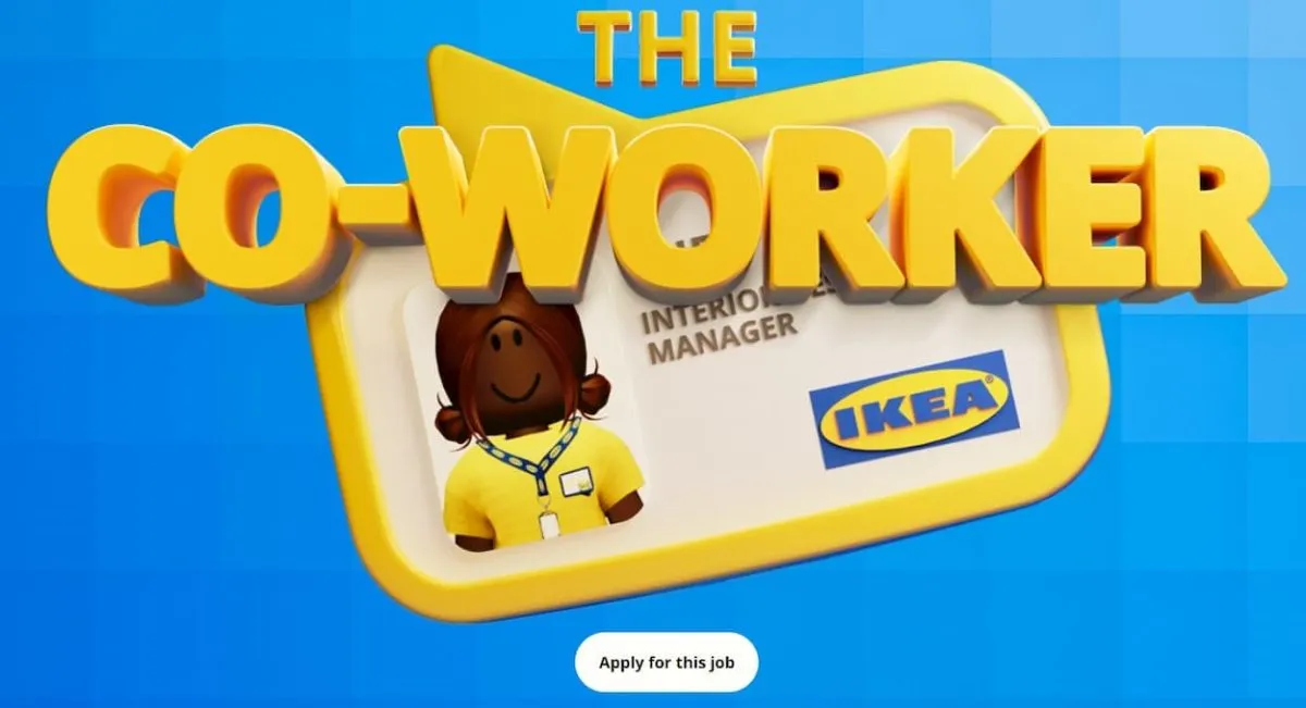 Roblox IKEA ad for the co-worker position