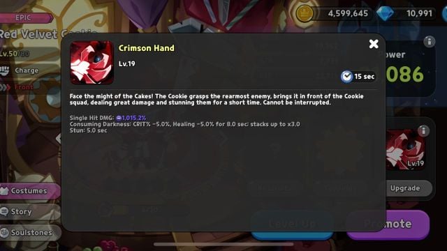 Crimson Hand ability for Red Velvet Cookie in CRK