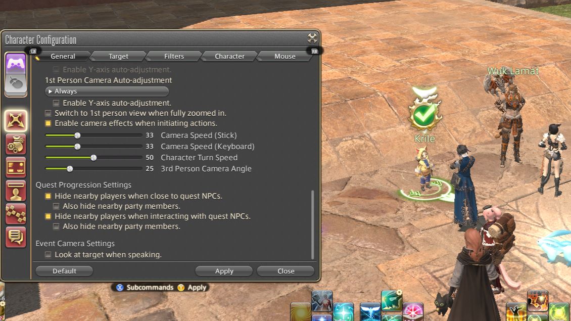 How to hide players near quest NPCs in Final Fantasy XIV Dawntrail