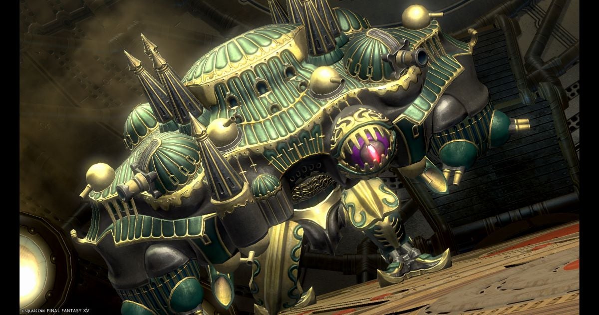 the Oppressor, a battle machine fought in the first Alexander raid in Final Fantasy XIV