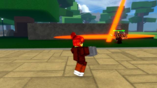 Fighting in RE XL in Roblox.