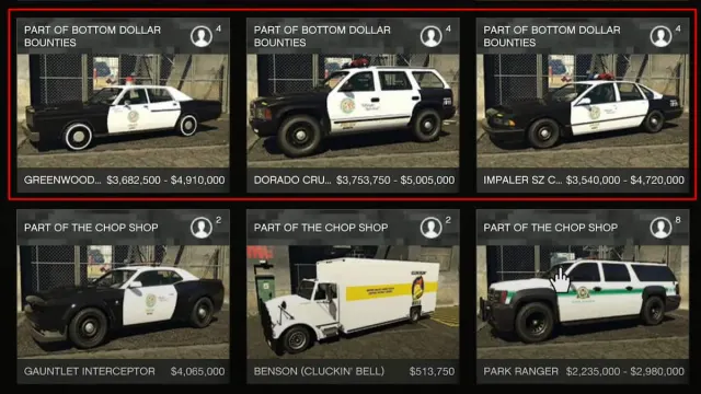 The three new police cars GTA Online highlighted.