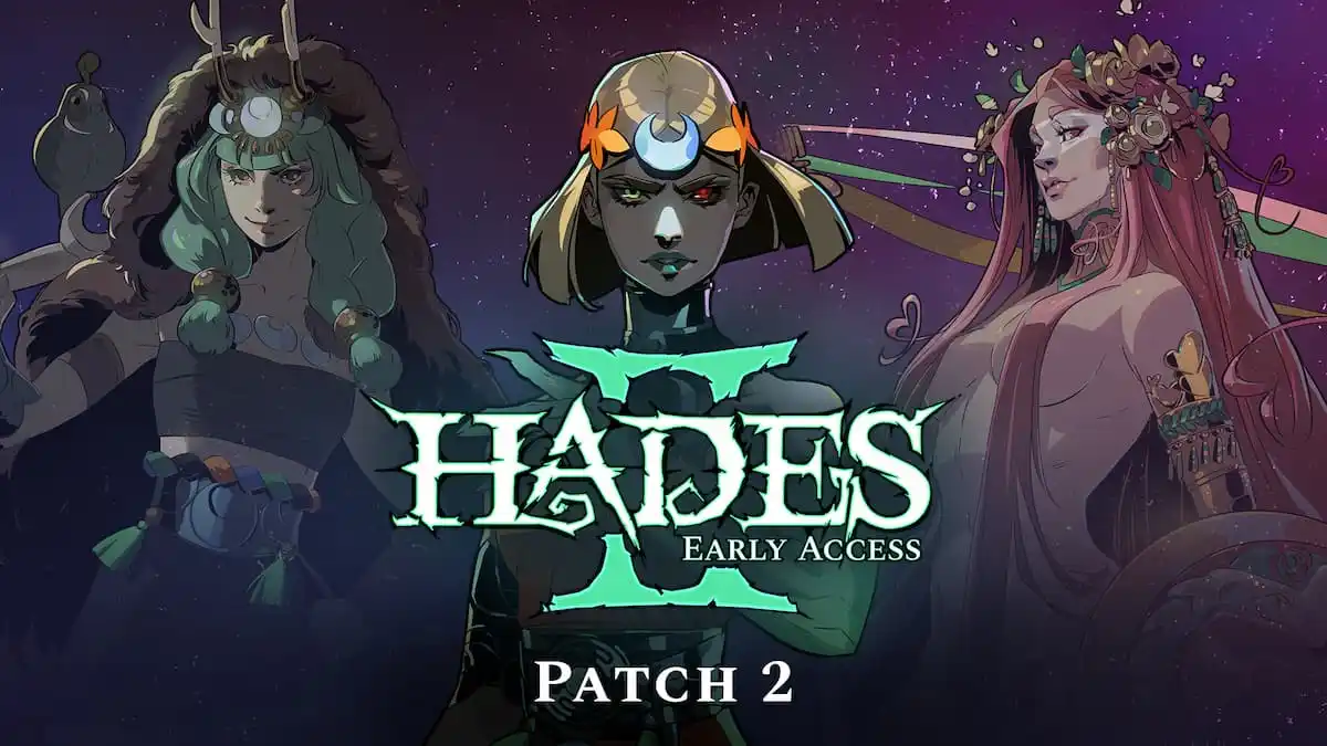 Hades 2 Patch 2 art featuring Artemis, Melinoe, and Aphrodite (from left to right)