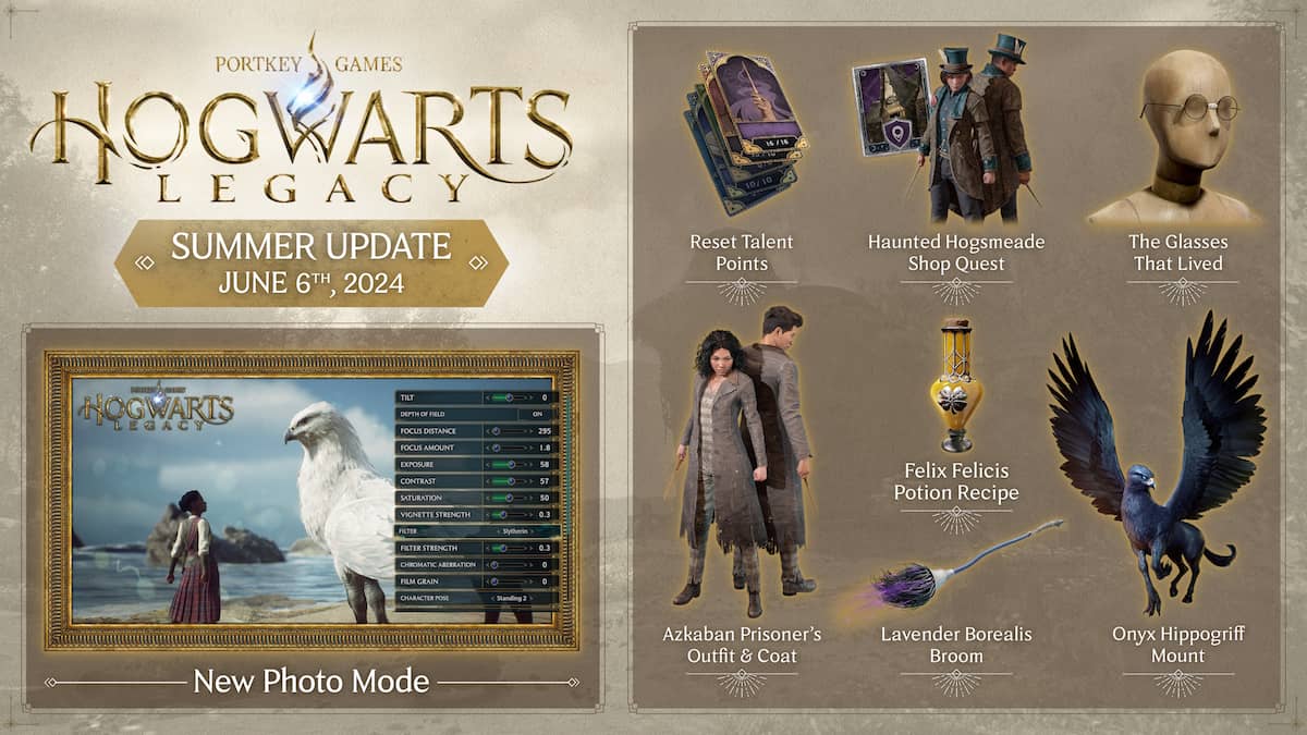 Hogwarts Legacy June 6 update patch notes: Photo mode, talent point reset, and more