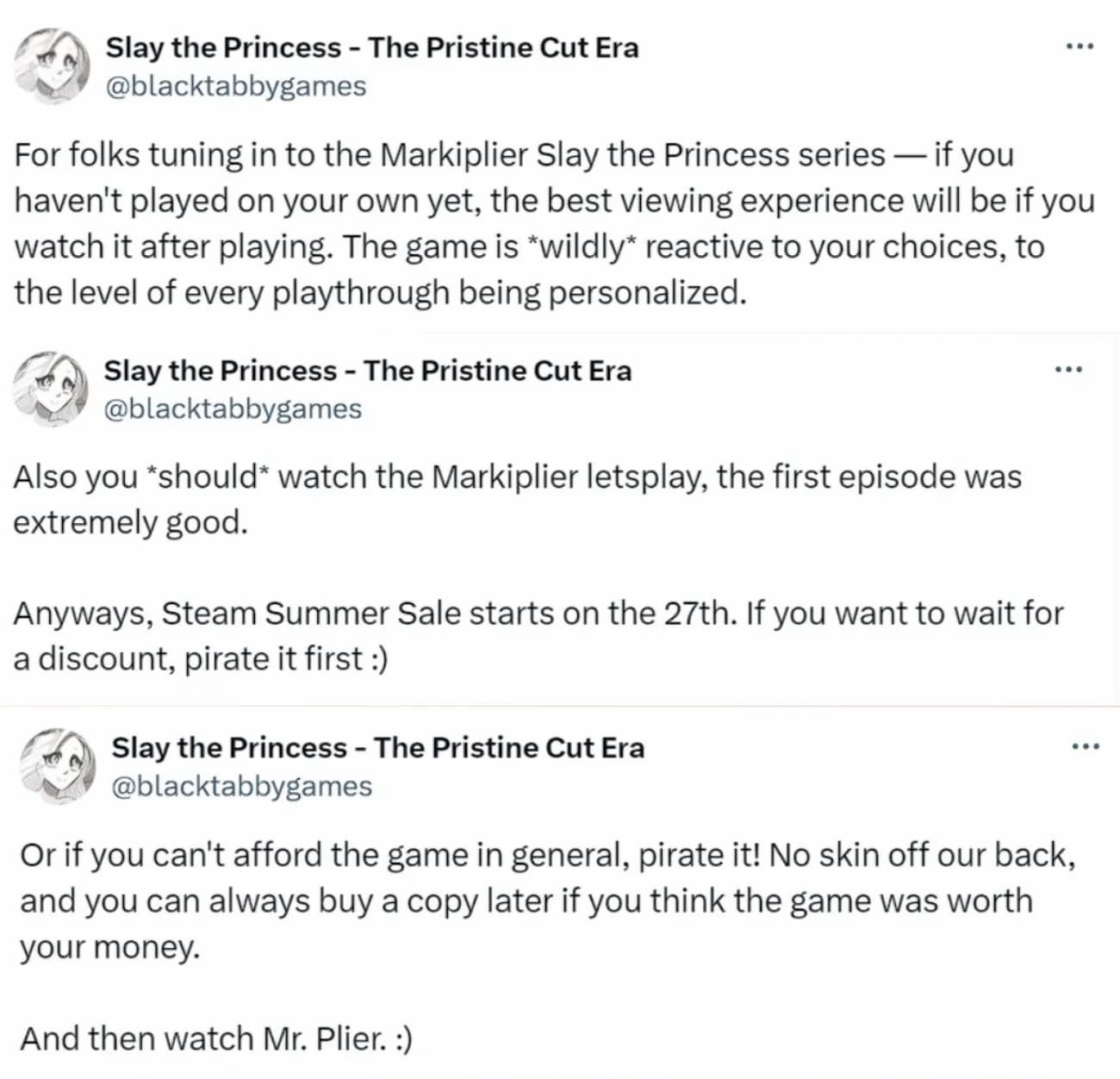 Slay the Princess devs call for players to steal their game over watching Let’s Plays