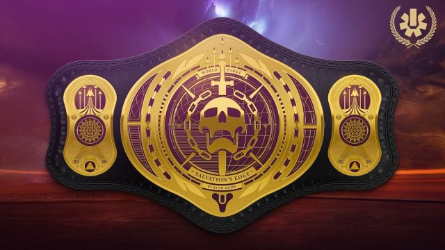 The world's first belt for Salvation's Edge raid race in Destiny 2