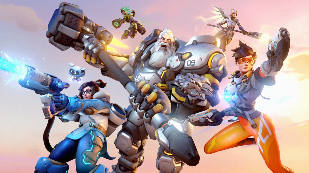 Reinhardt, Mei, Tracer, and other Overwatch heroes