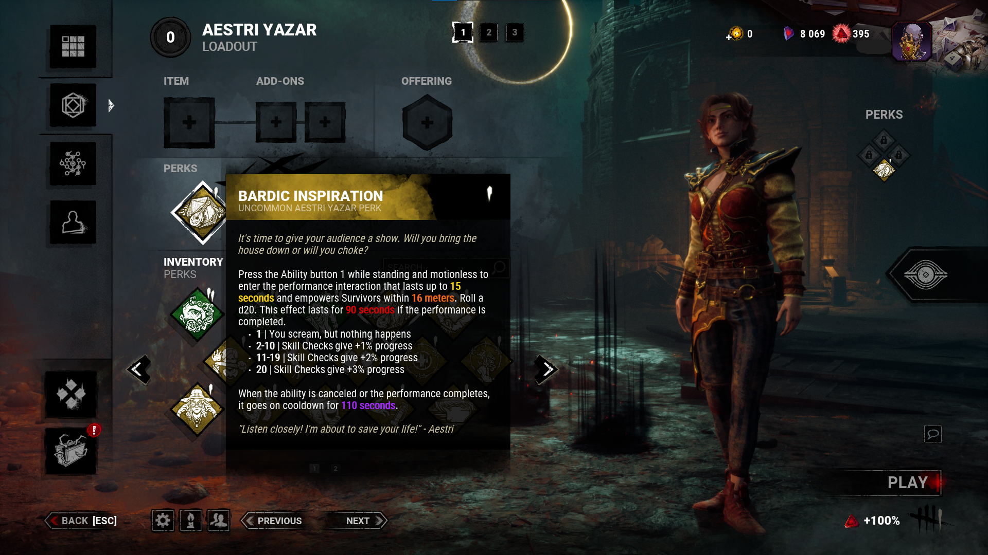 Dead by Daylight Bardic Inspiration Perk, explained