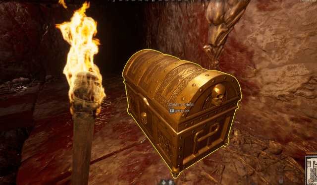 gold chest in the deep in dark and darker