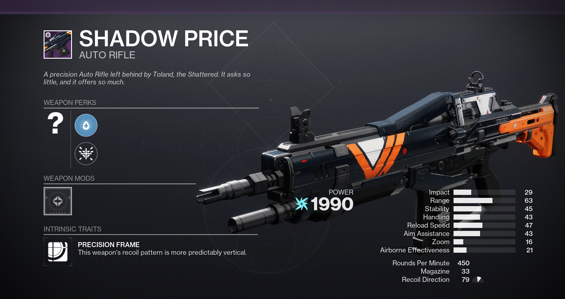 Shadow Price god rolls and best perks in Destiny 2