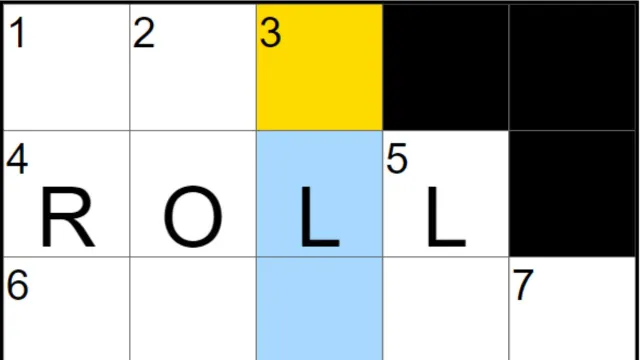 A partially filled NYT Mini Crossword board with 4A revealed.