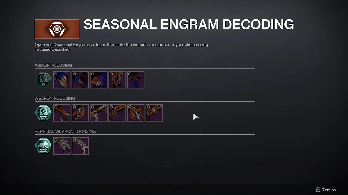 Echo engram decoding screen in Destiny 2