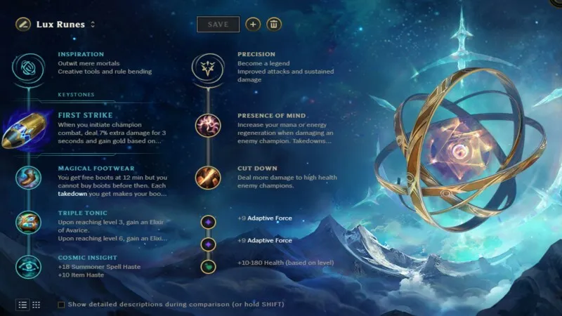 Lux Runes in League of Legends