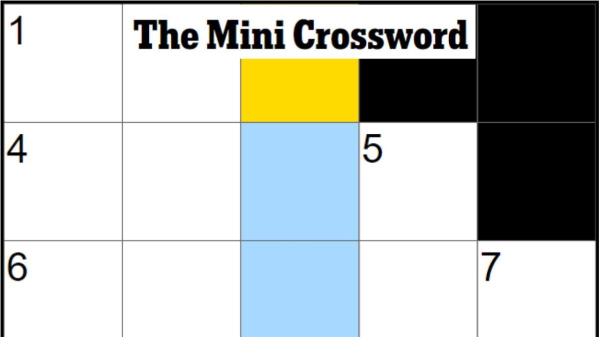 An empty NYT Mini Crossword board with a highlight on 3D.