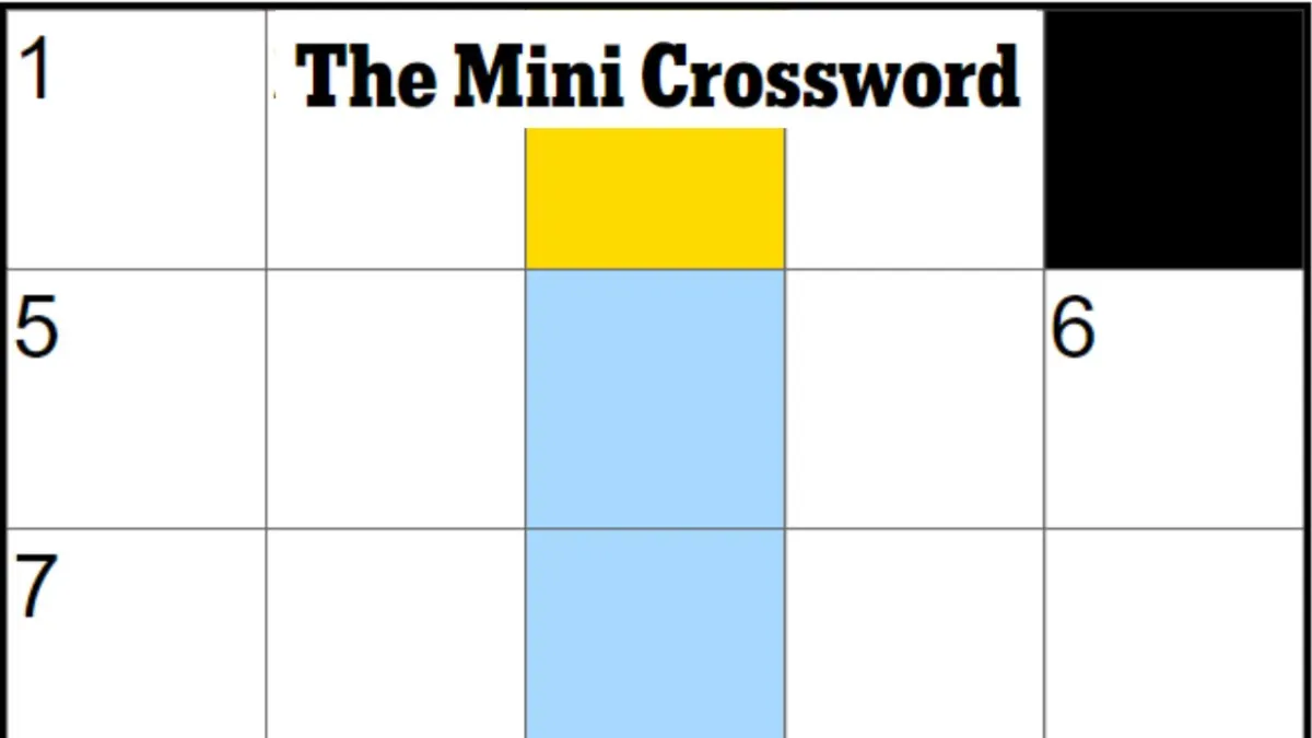 The June 25 NYT Mini Crossword board, empty, with a highlight on 3D.