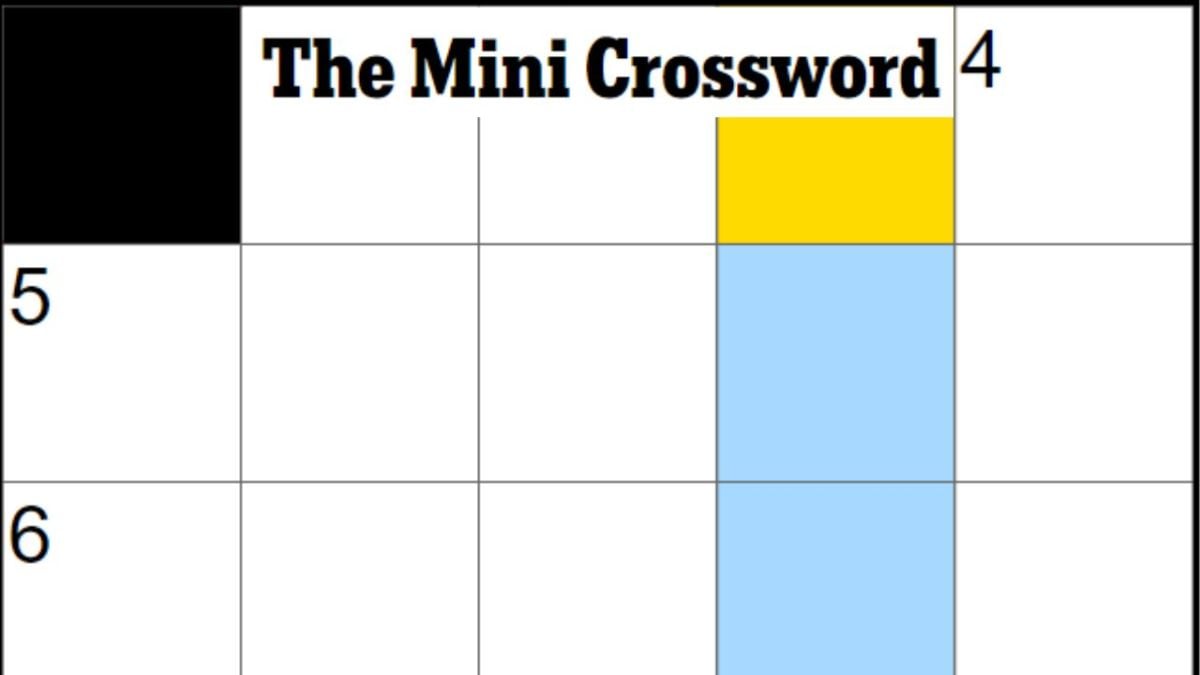 An empty NYT Mini Crossword board