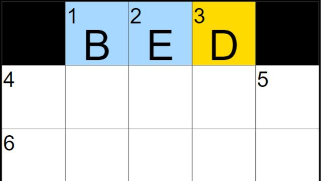 A partially filled NYT Mini Crossword board for June 24 with 'BED' in 1A.