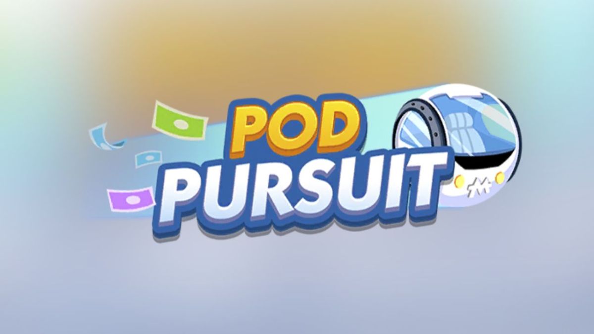 The Pod Pursuit logo in gold and white with a racing pod next to it.