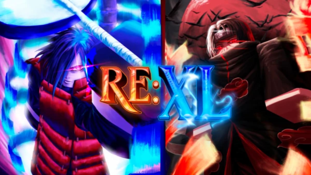 The RE XL Roblox game art highlighting two characters.