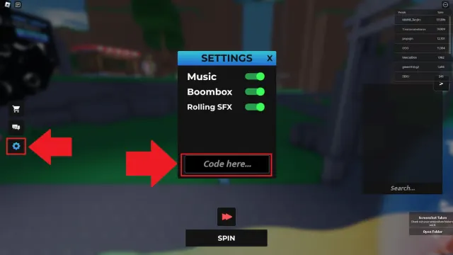 Proses penukaran kode di Admin RNG di Roblox dijelaskan.