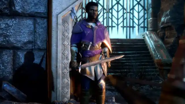 A Rook holding a sword in Dragon Age: The Veilguard.