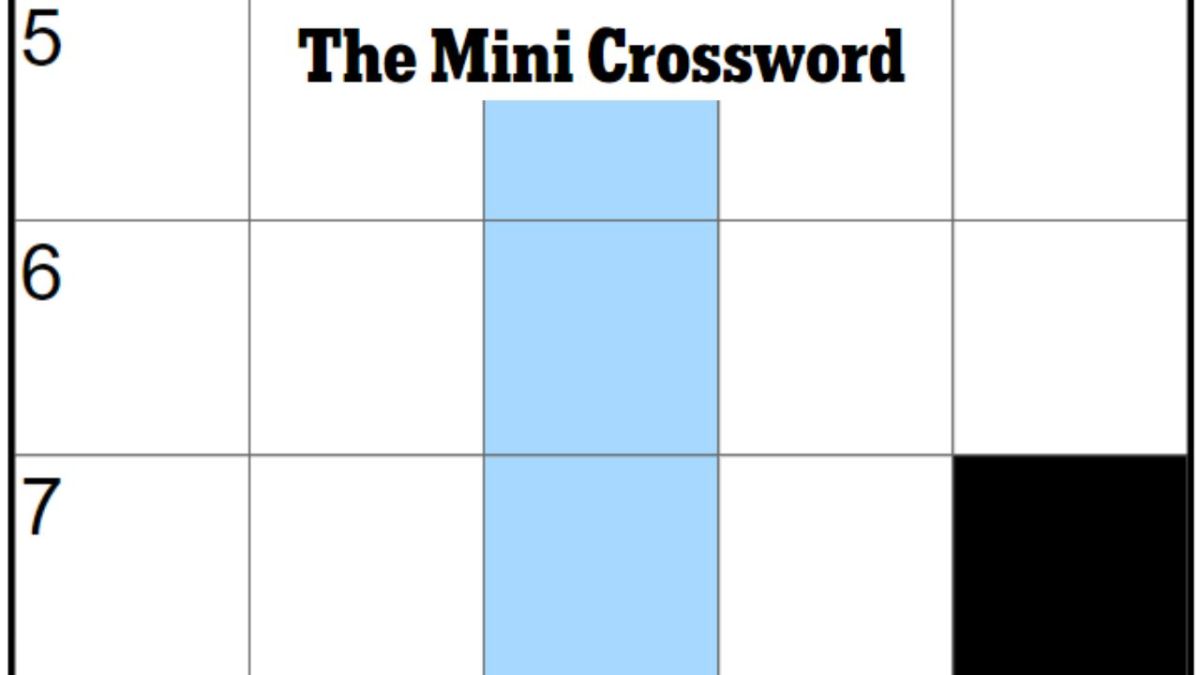 Incomplete New York Times Mini Crossword puzzle grid with the title 'The Mini Crossword' at the top, highlighting the vertical column for clue 2D.