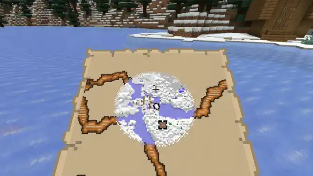 Une carte indiquant l'emplacement d'une chambre de première instance dans Minecraft.