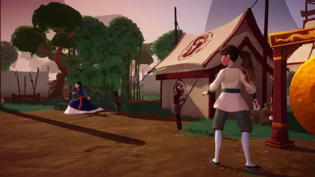 Waking up Mulan in Disney Dreamlight Valley.