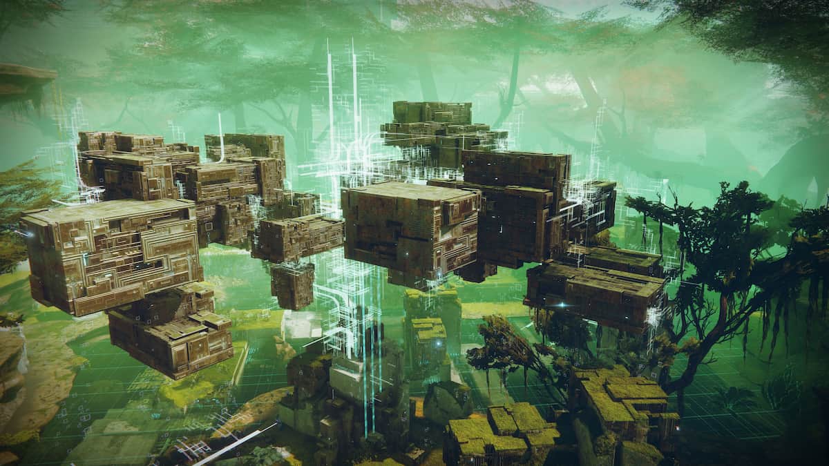A set of Vex walkways that spawn during a Breach Executable activity in Destiny 2.