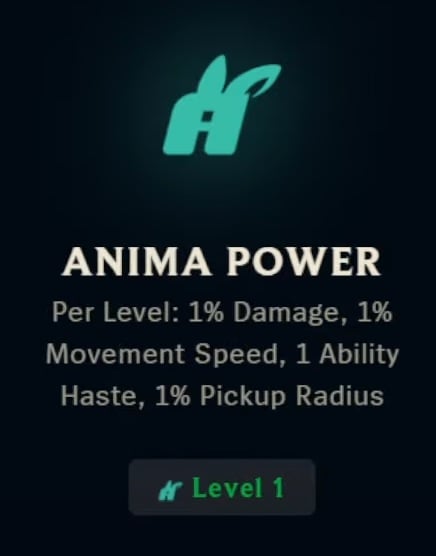 Screenshot of Anima Power text in LoL Swarm