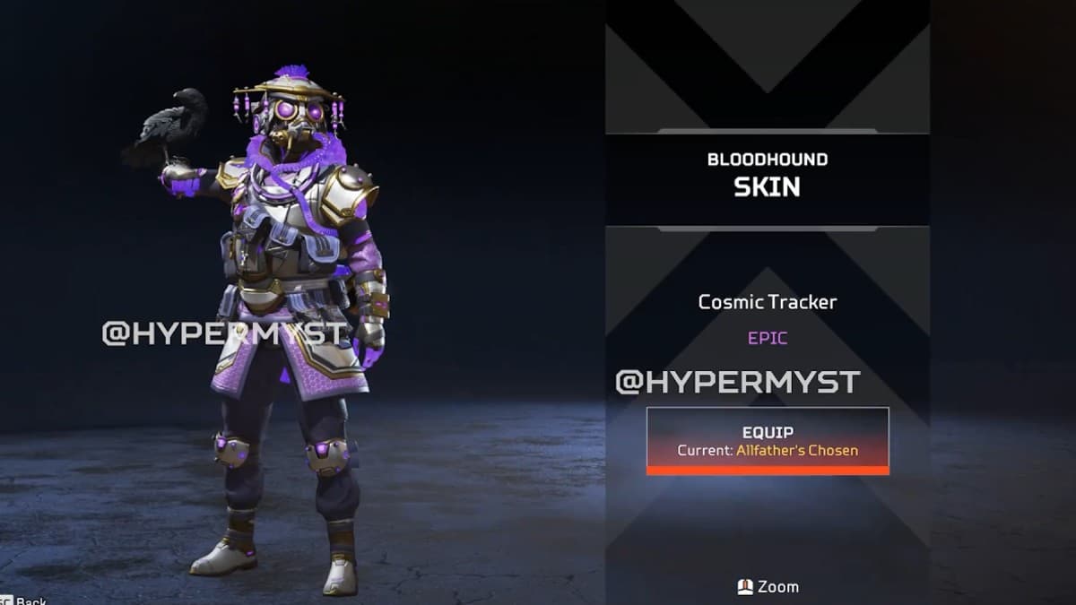 Epic “Cosmic Tracker” Bloodhound skin from the Apex Void Reckoning event.