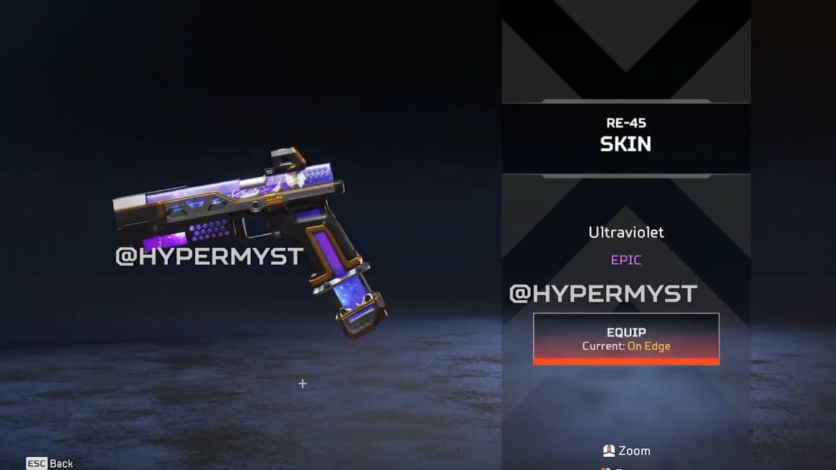 Epic “Ultraviolet” RE-45 skin from the Apex Void Reckoning event.